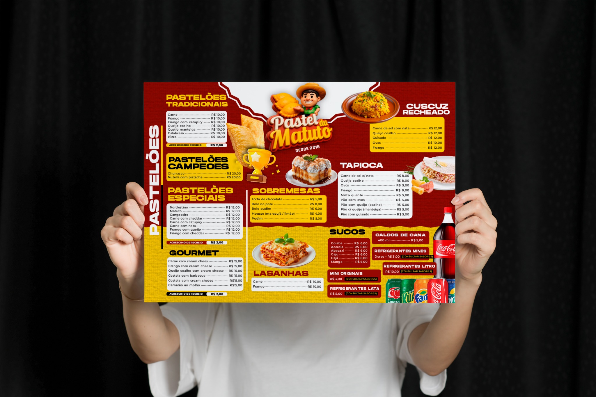 Cardápio personalizado para pastelaria